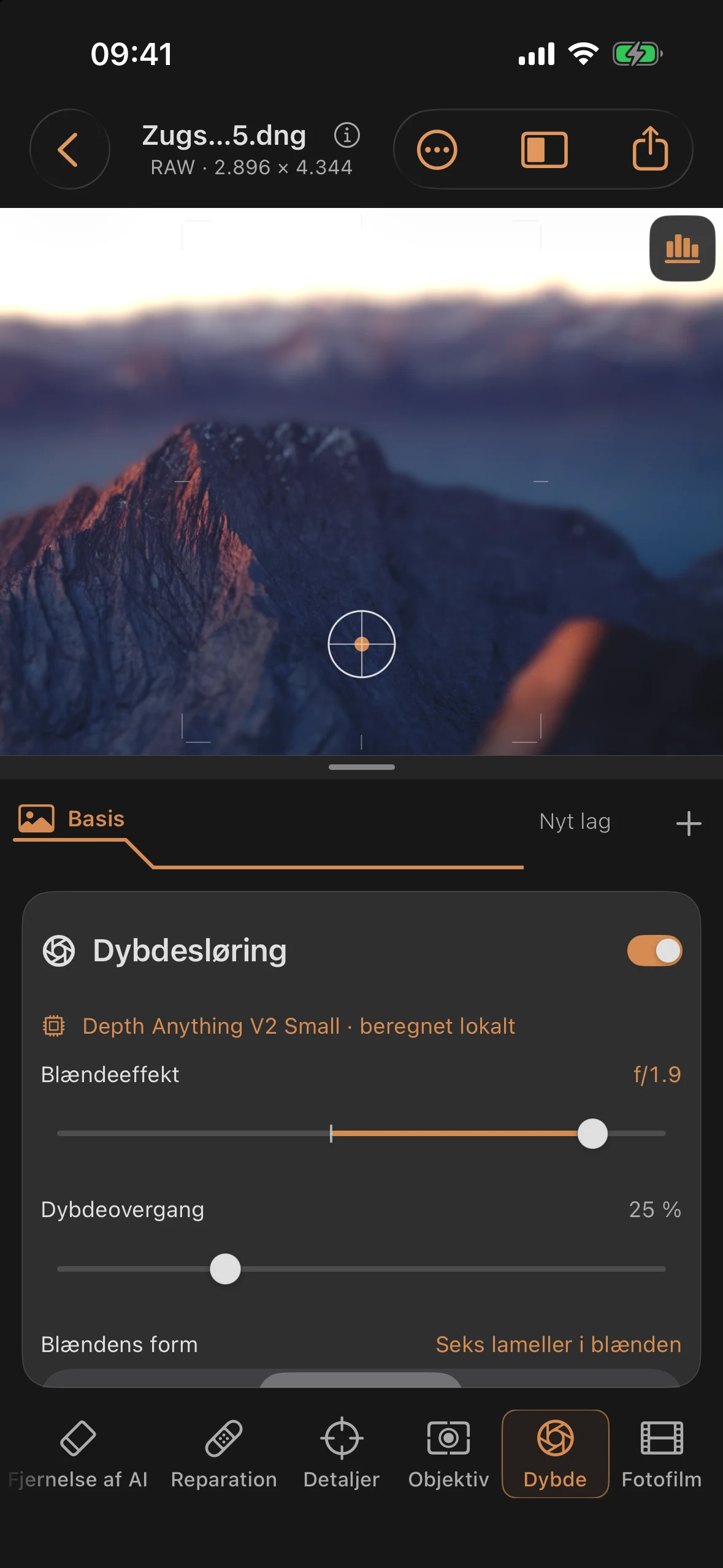 Dybde: simuleret dybdeskarphed