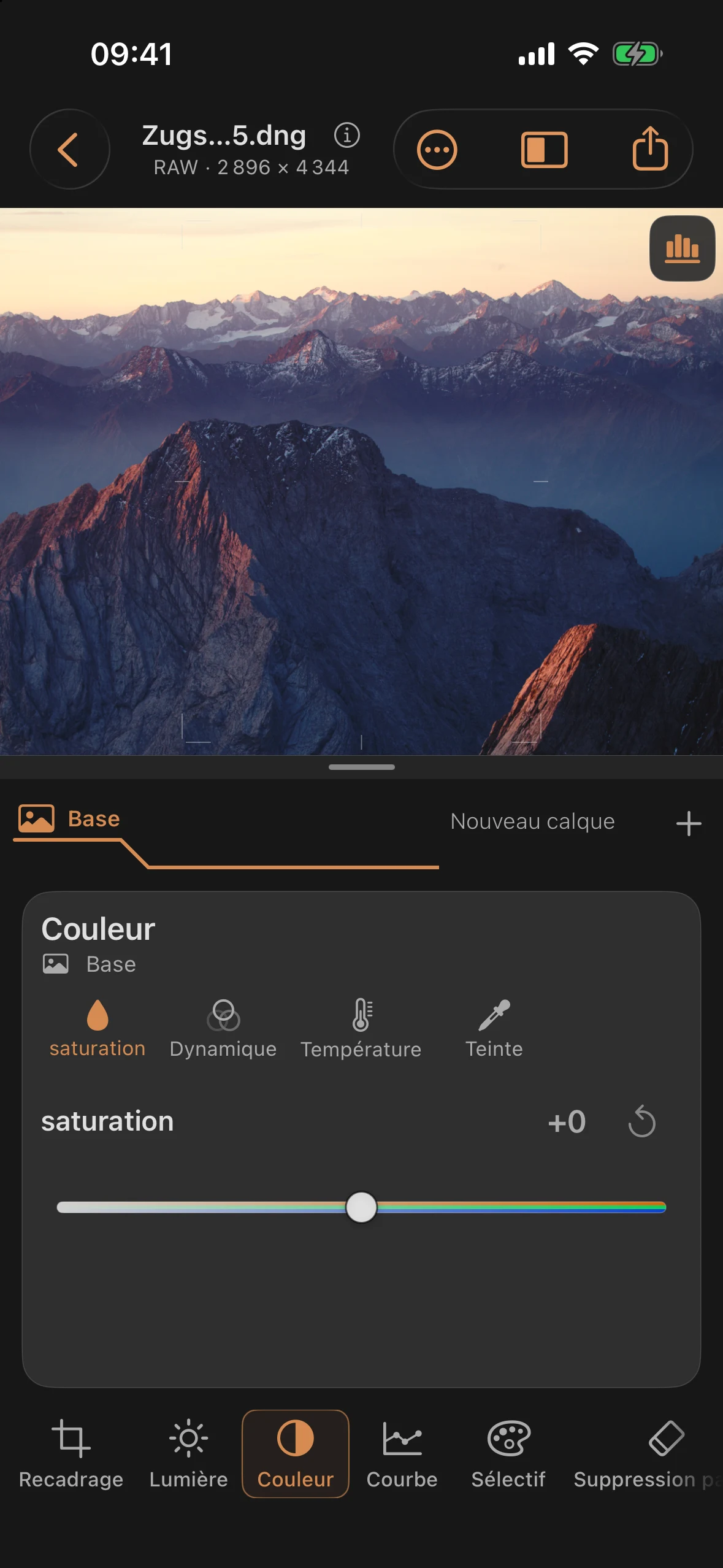 Couleur: Balance des blancs, dynamique et saturation