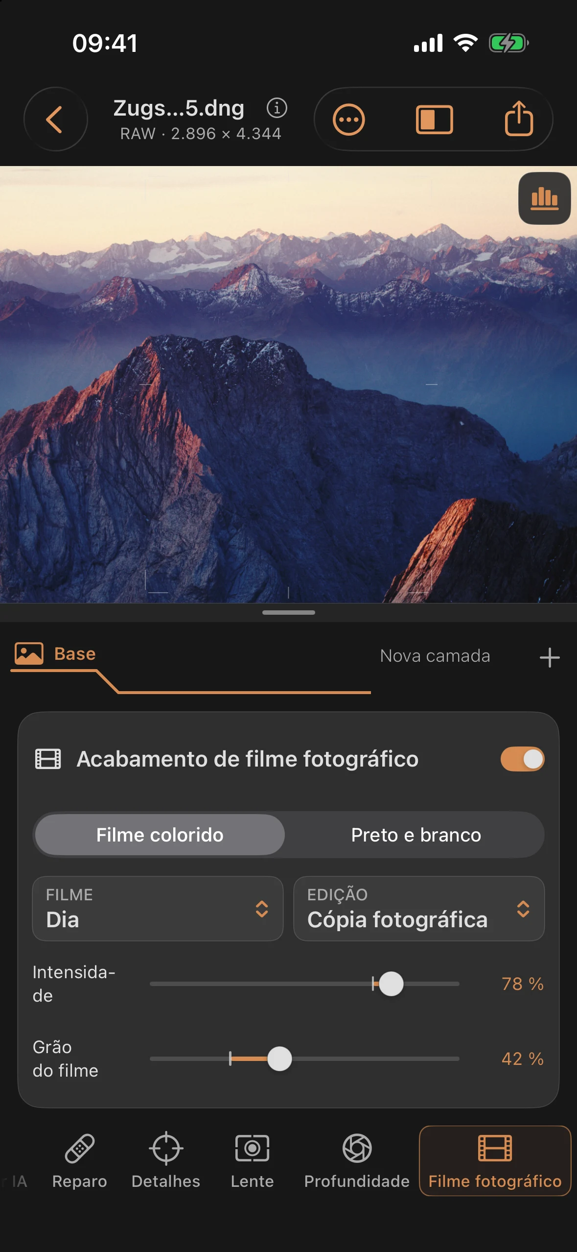 Filme fotográfico: Filme colorido, preto e branco e cópia