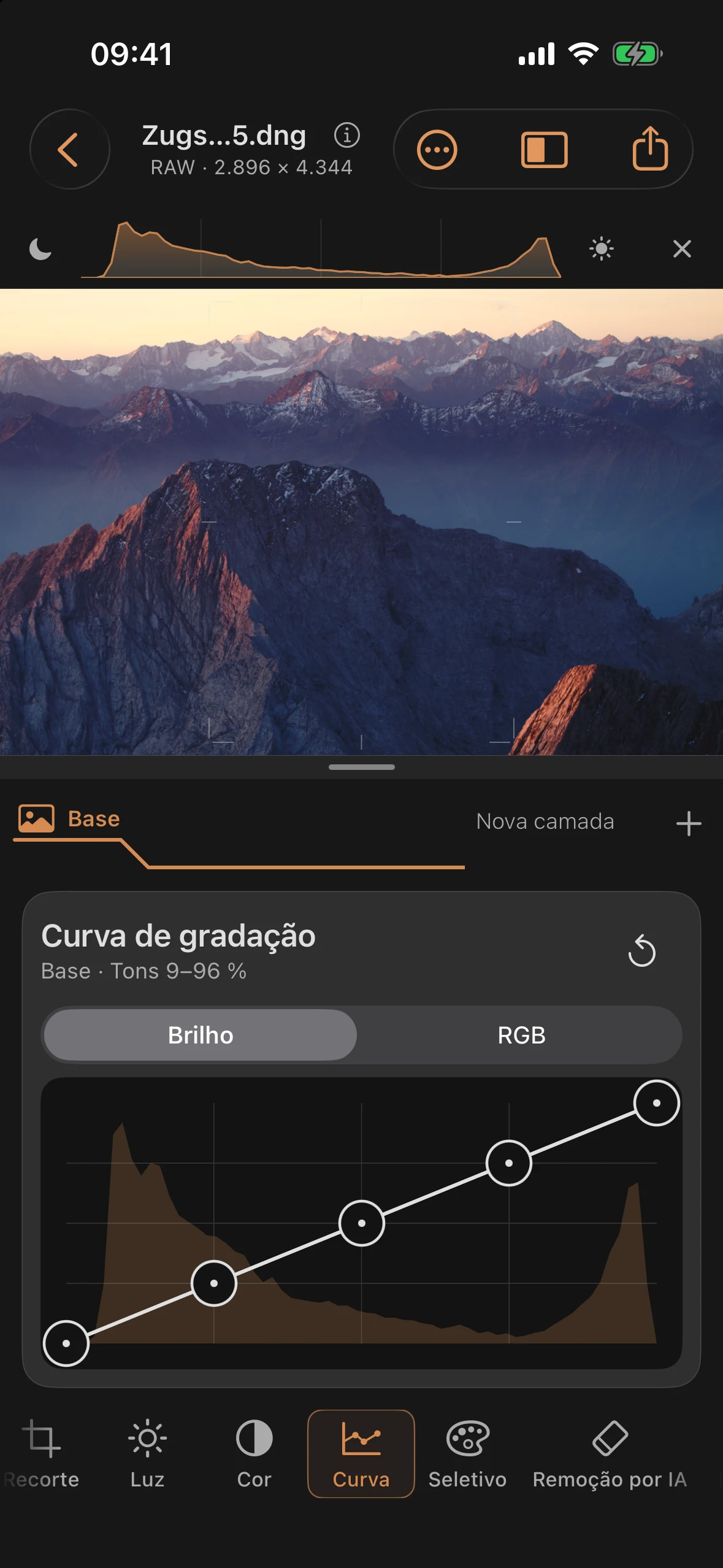 Curva: a curva de tom combinada