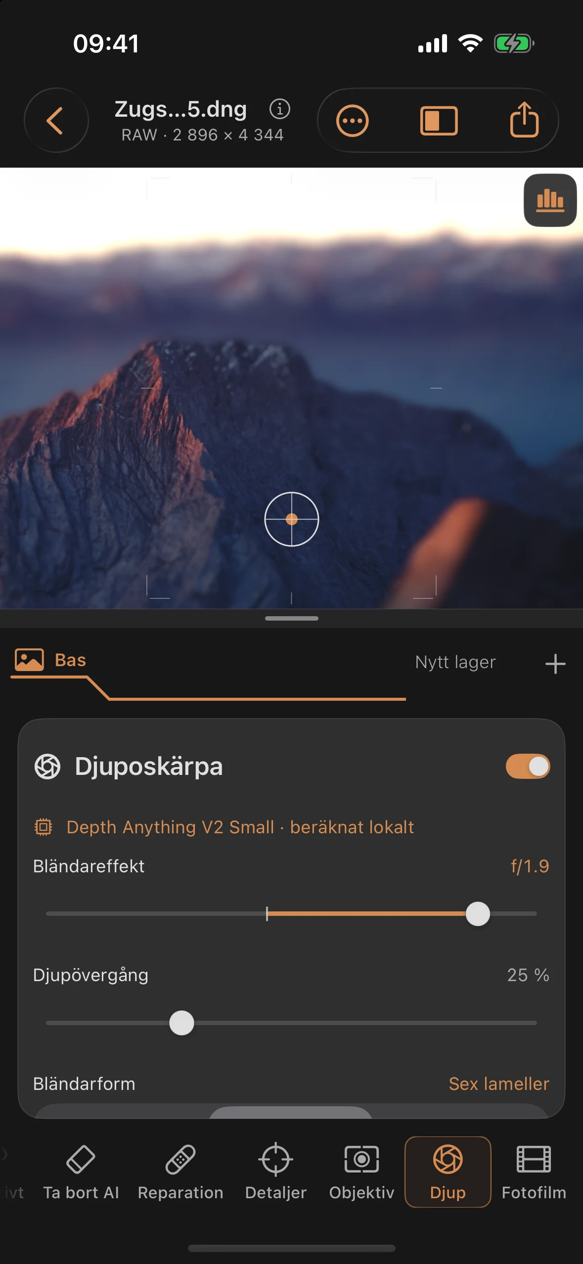 Djup: simulerat skärpedjup