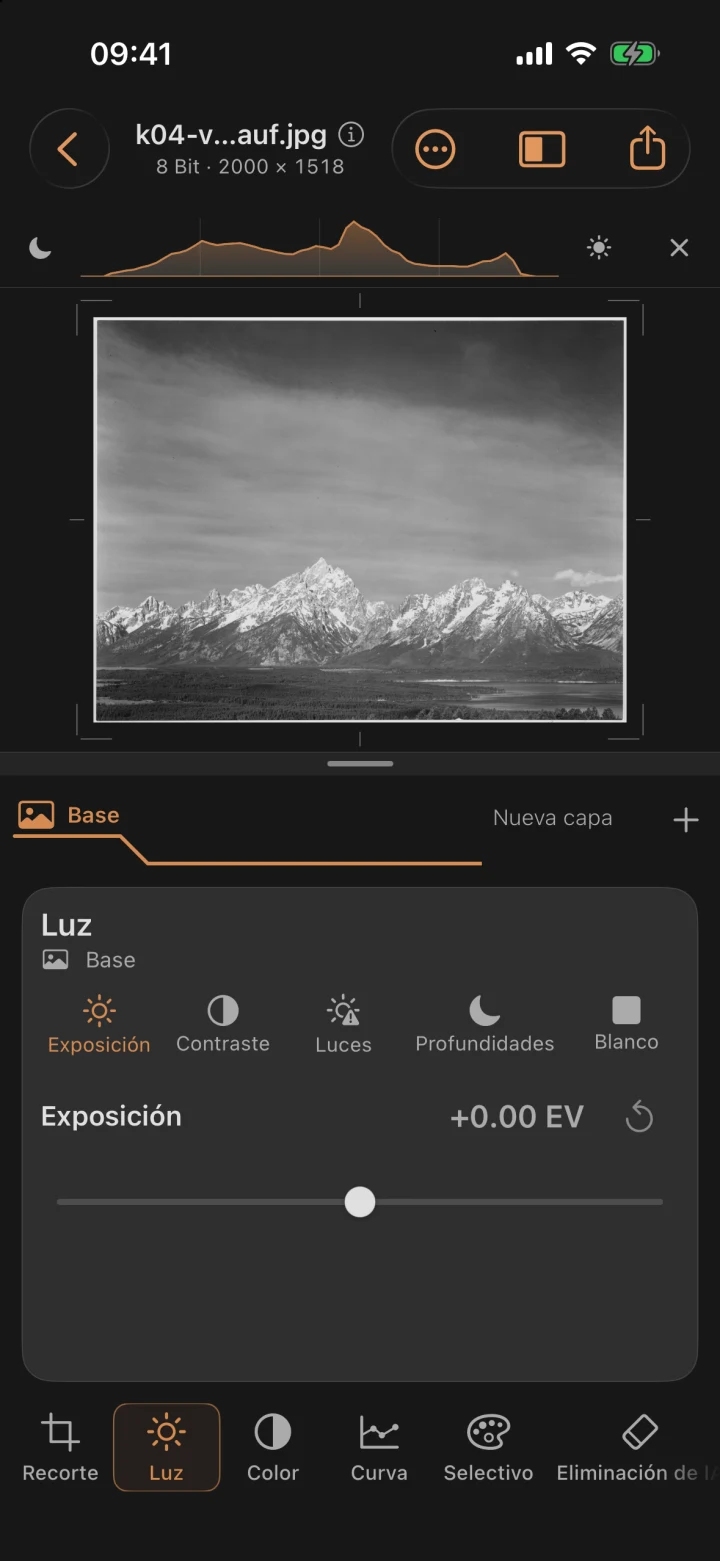 Panorama con el cielo descolorido