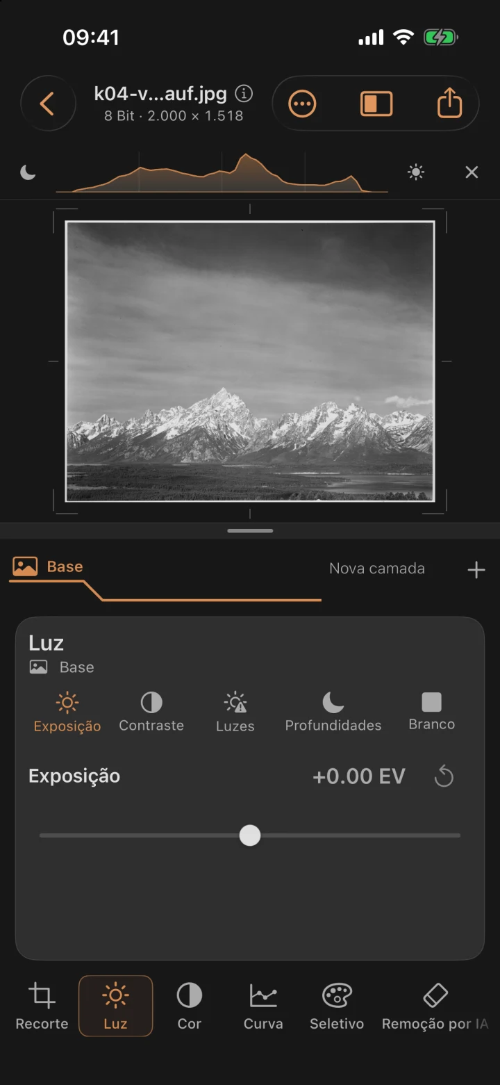 Panorama com céu desbotado