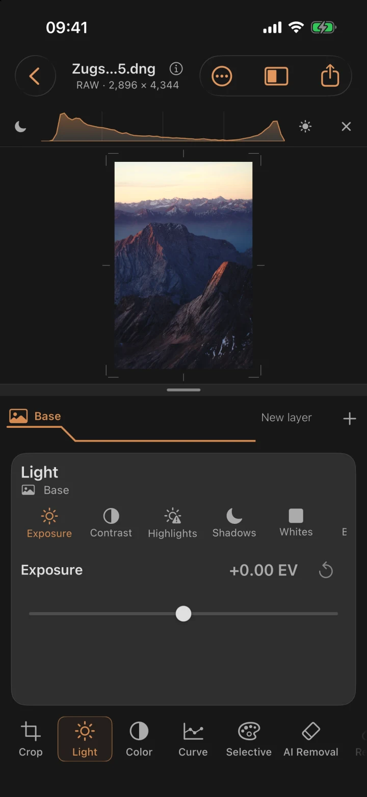 Color evening photograph from the Zugspitze