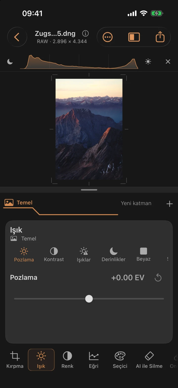 Zugspitze'den renkli bir akşam fotoğrafı