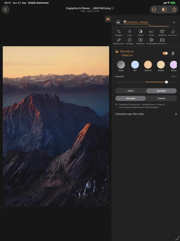 Filtri sfumati e colorati a scelta · iPad