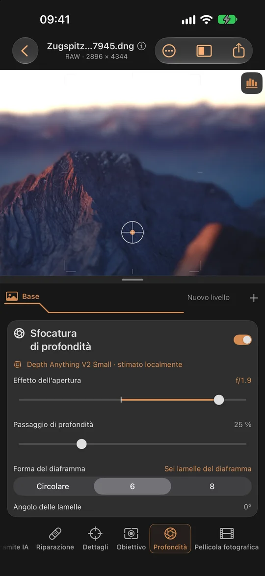 Modificare la profondità di campo e il bokeh · iPhone