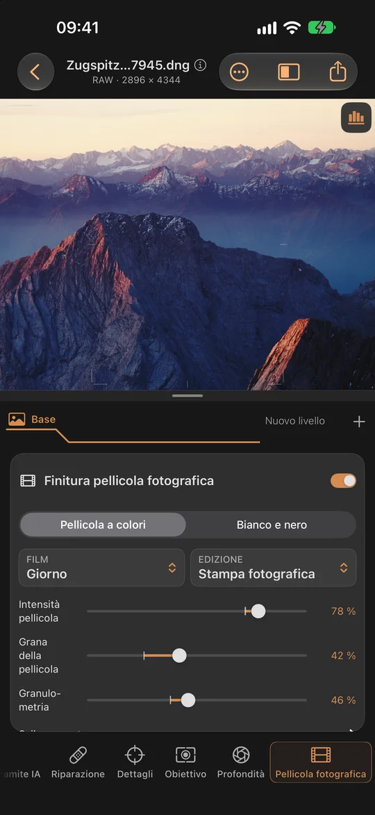 Aspetto cinematografico e grana · iPhone