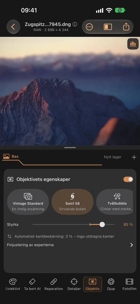 Utforma objektivets egenskaper · iPhone