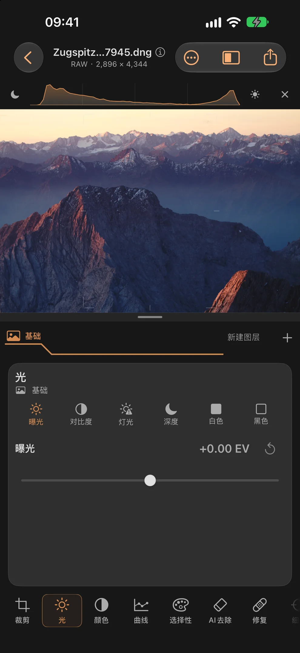 关注光线。随身携带直方图。 · iPhone