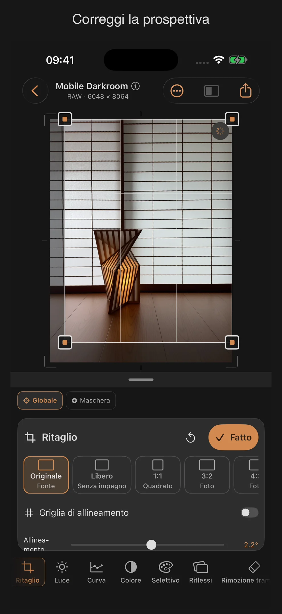 Correggi la prospettiva